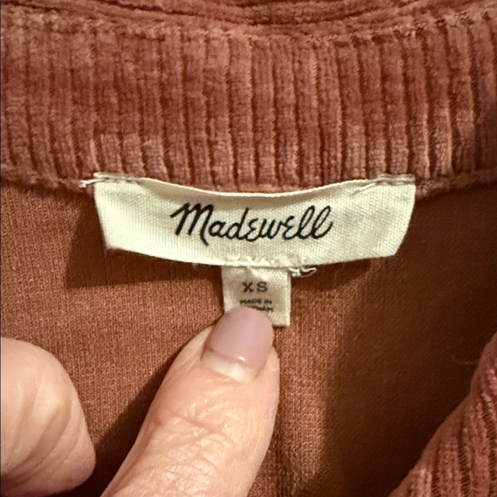 Madewell Terracotta Corduroy Crop Jacket XSmall - Picture 2 of 7